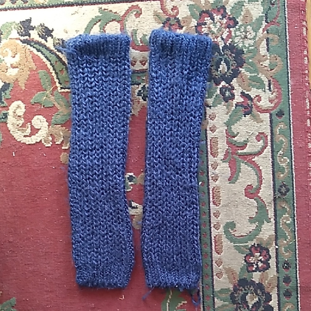 Blue Knit Leg Warmers